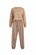 Camel Floral Tracksuit Set — Sweatshirt & Joggers