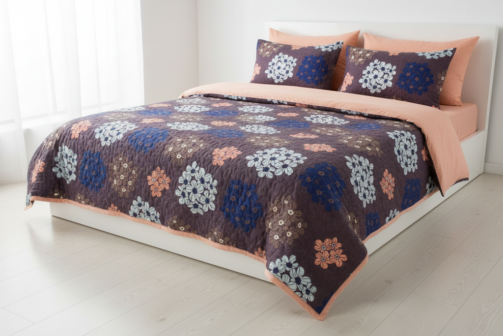Super Double Quilted Bedding Set — With 2 Pillowcases