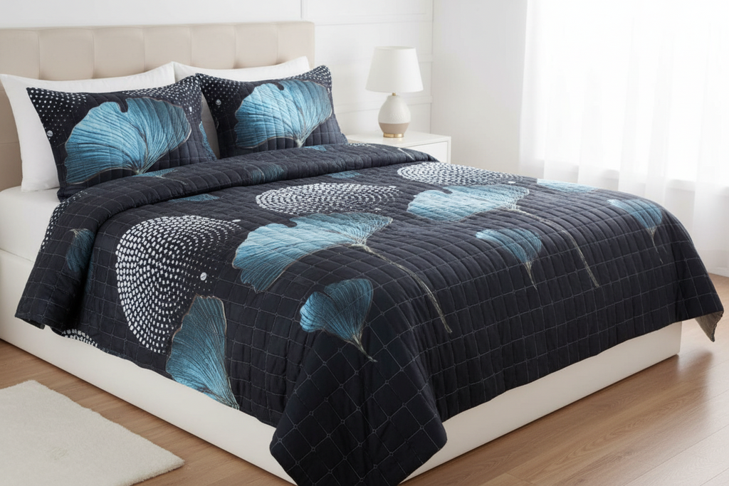 Super Double Quilted Bedding Set — With 2 Pillowcases