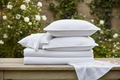 White Linen Bedsheet Set - Folded Outdoor