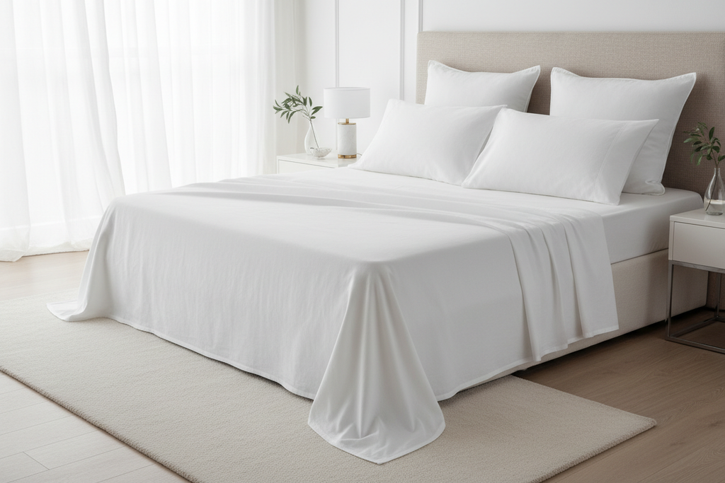 White Linen Bedsheet Set - Lifestyle Bed Shot